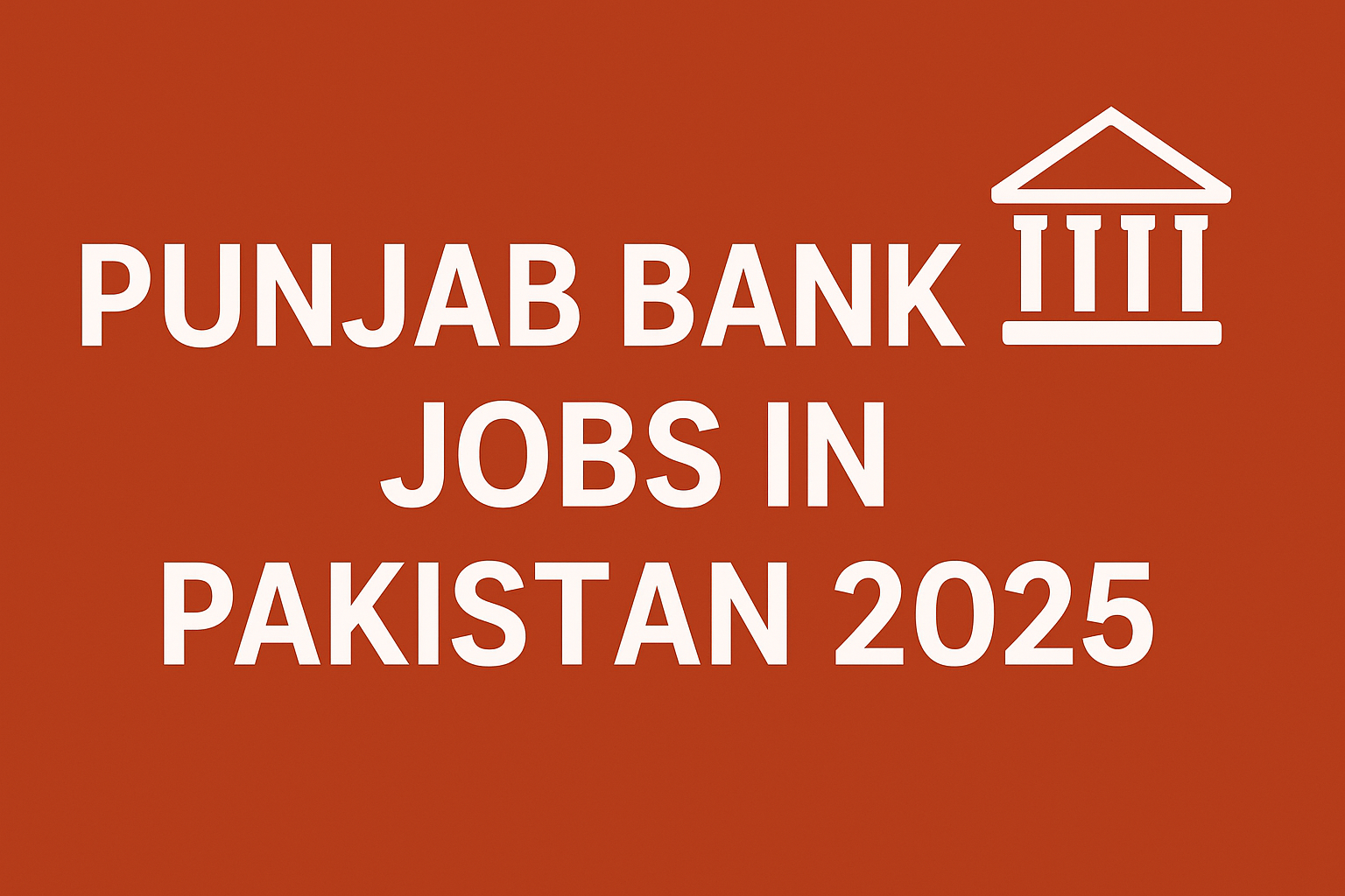 Punjab Bank Jobs in Pakistan 2025